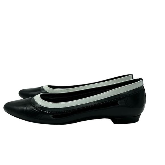 Vaneli Germain Flats Womens Size 7 Black White Clear Patent Vinyl Minimalist - Picture 4 of 6